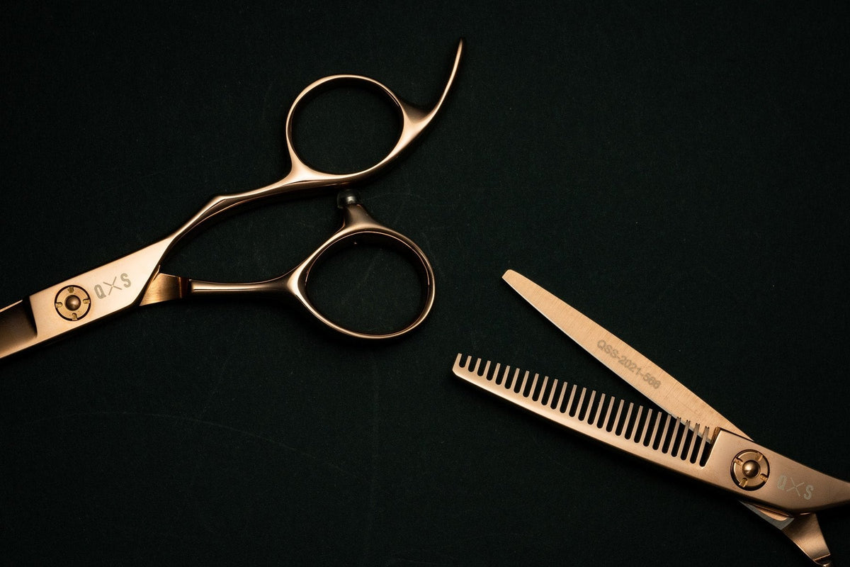 Rose gold Quartered Steels cutting scissor and thinner